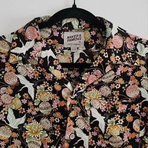 Naked & Famous | Floral Print Button Down Shirt (Small)